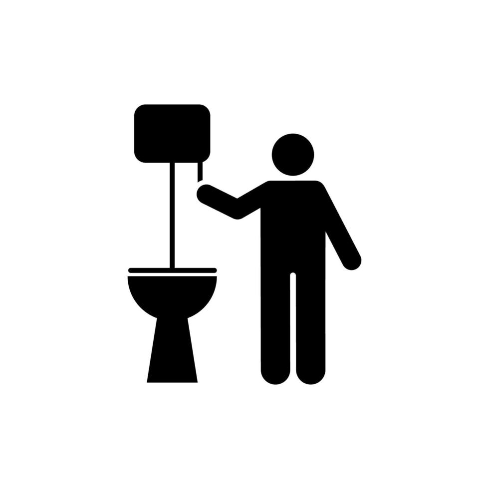 homem, banheiro, rotina, banheiro vetor ícone