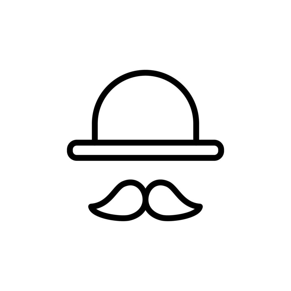 bigode, chapéu vetor ícone