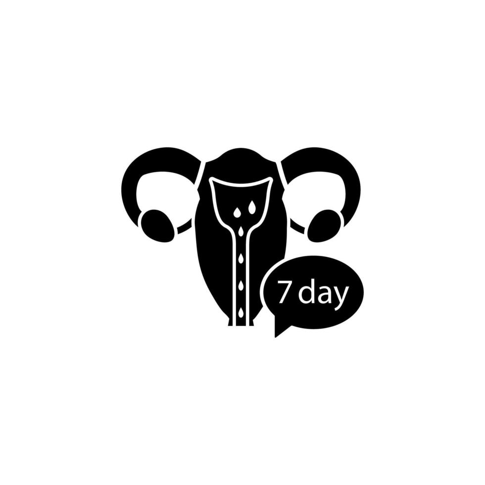 menstrual período, 7 dia vetor ícone