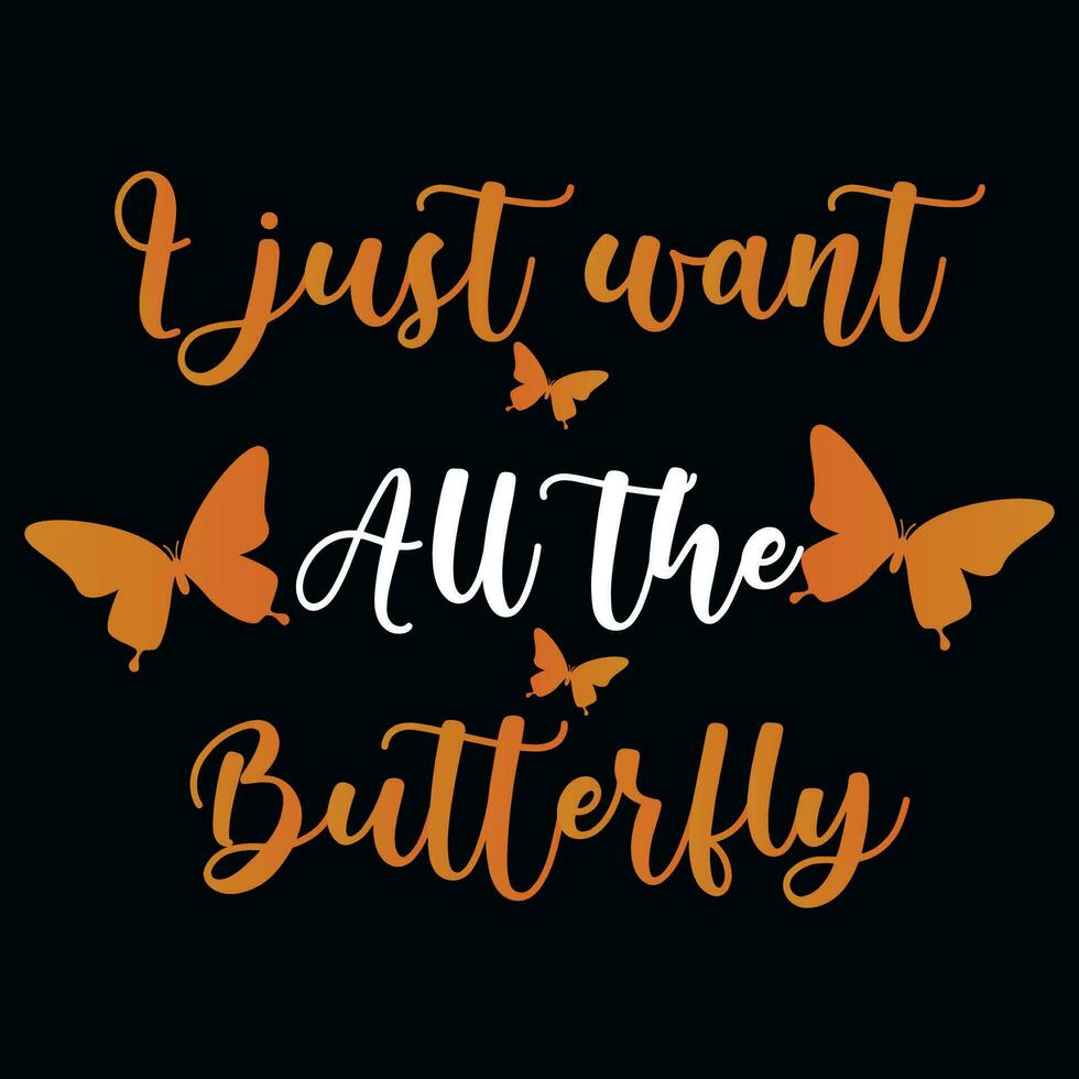 borboletas tipografia camiseta Projeto vetor