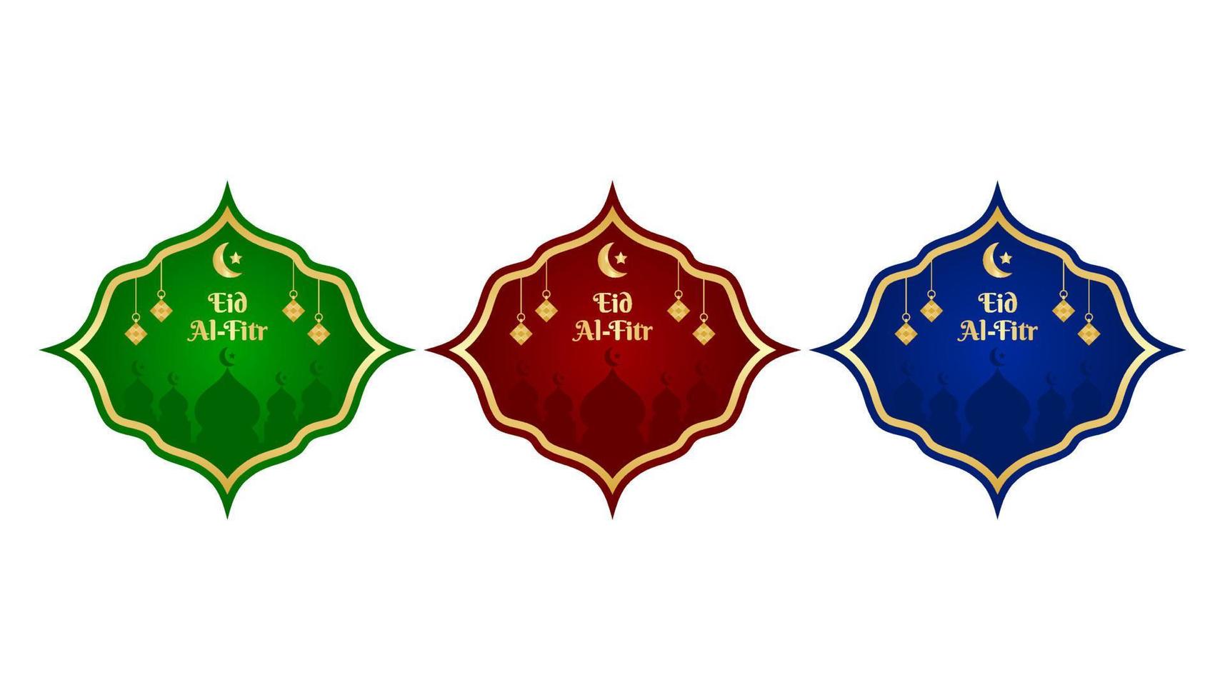 eid al-fitr dourado rótulo Projeto vetor