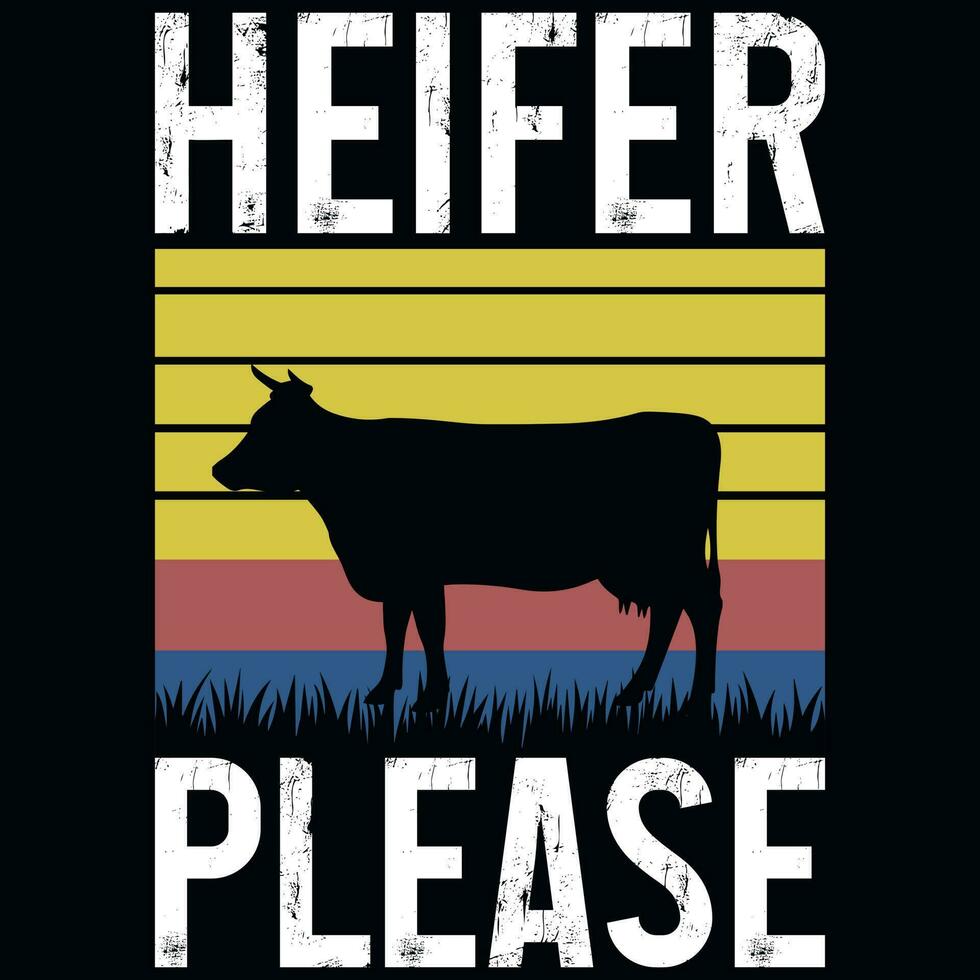 novilha por favor agricultor safras camiseta Projeto vetor