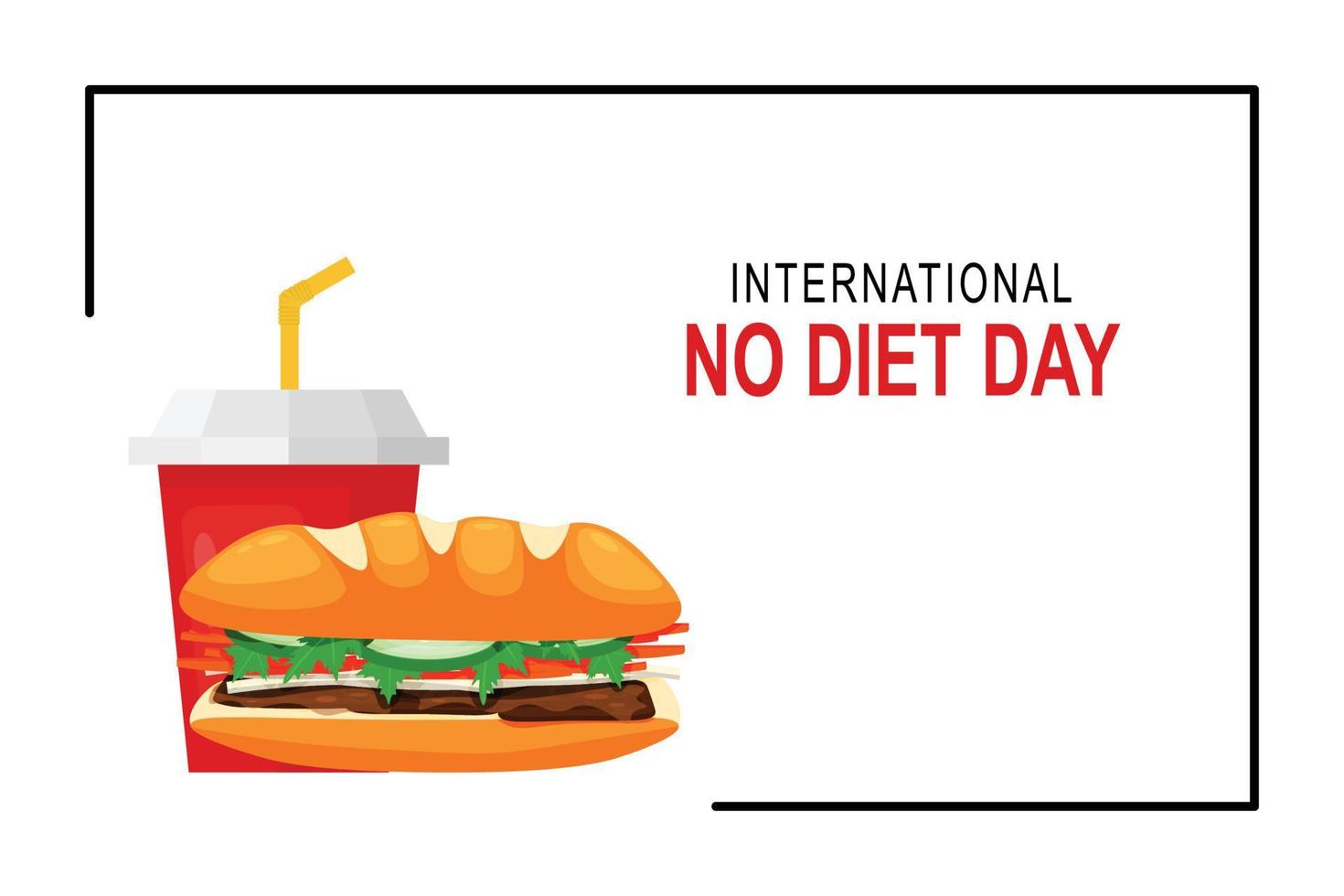 internacional não dieta dia fundo. vetor