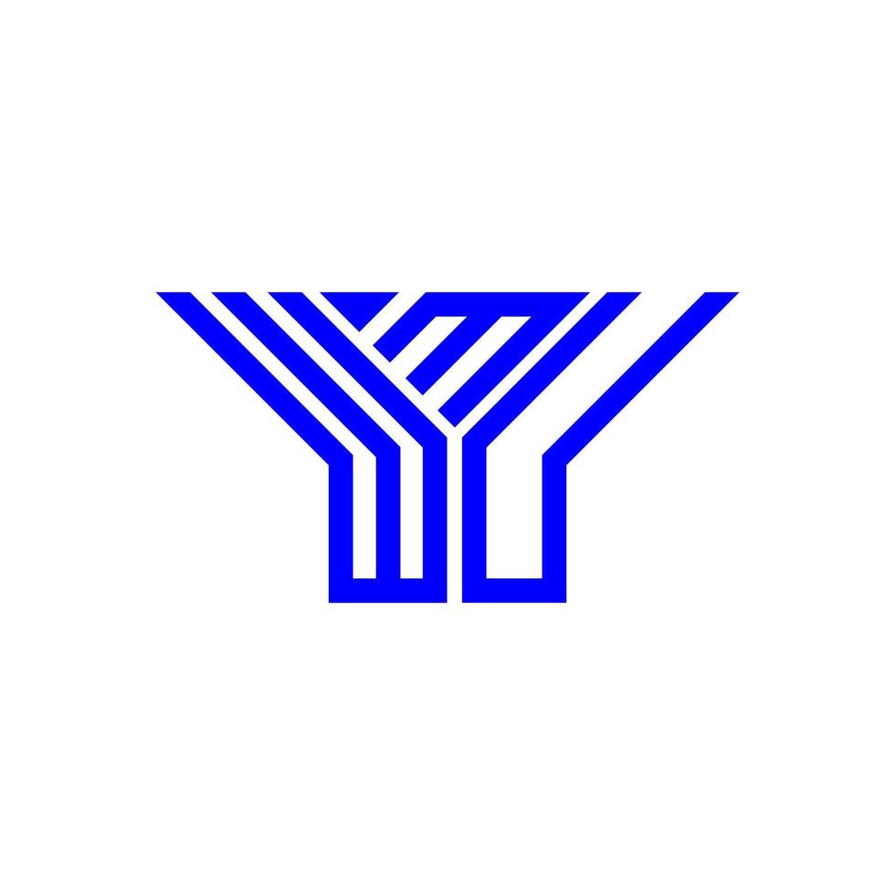 design criativo do logotipo da letra wmu com gráfico vetorial, logotipo wmu simples e moderno. vetor