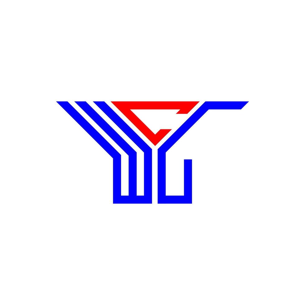 design criativo do logotipo da carta wcl com gráfico vetorial, logotipo wcl simples e moderno. vetor