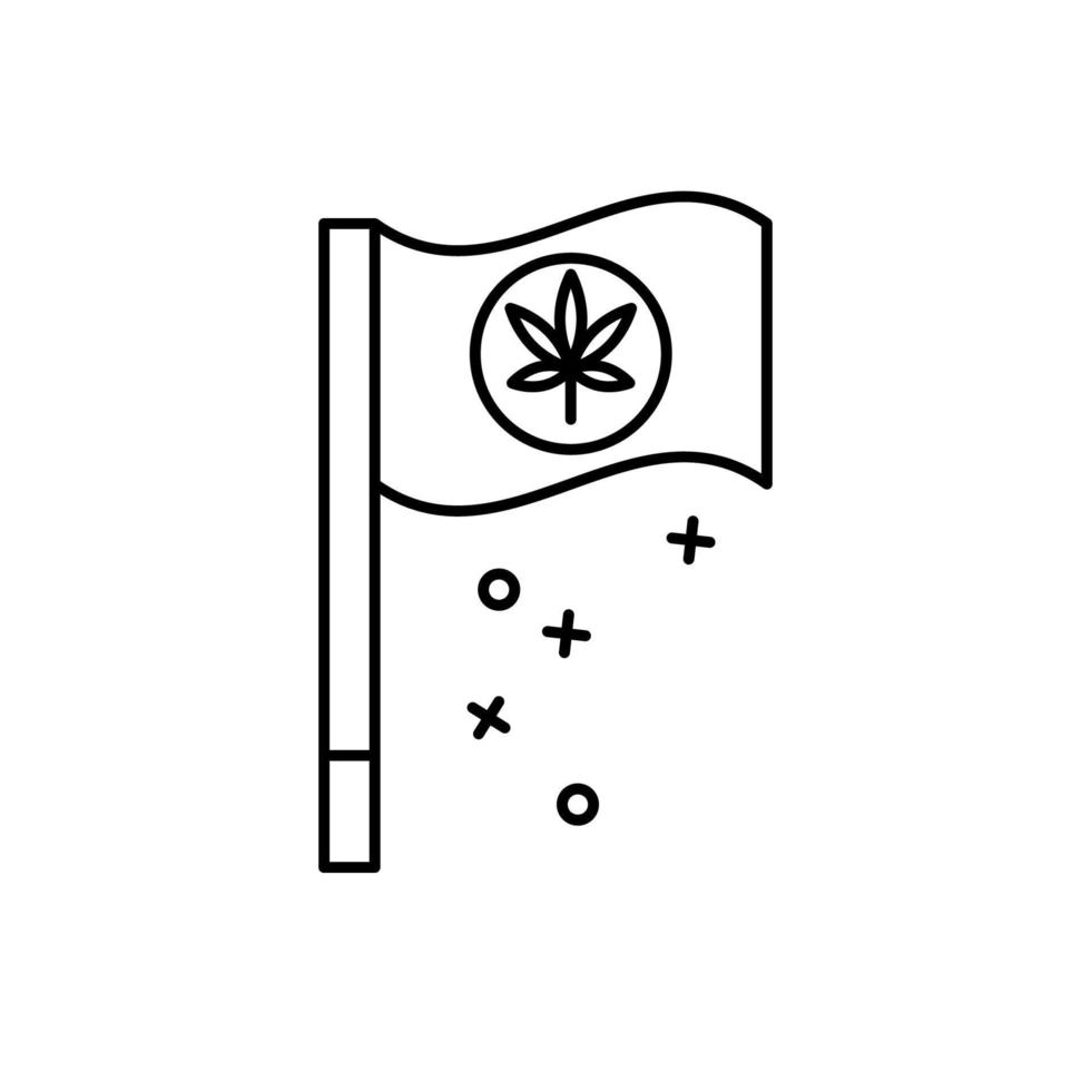 bandeira maconha cannabis vetor ícone