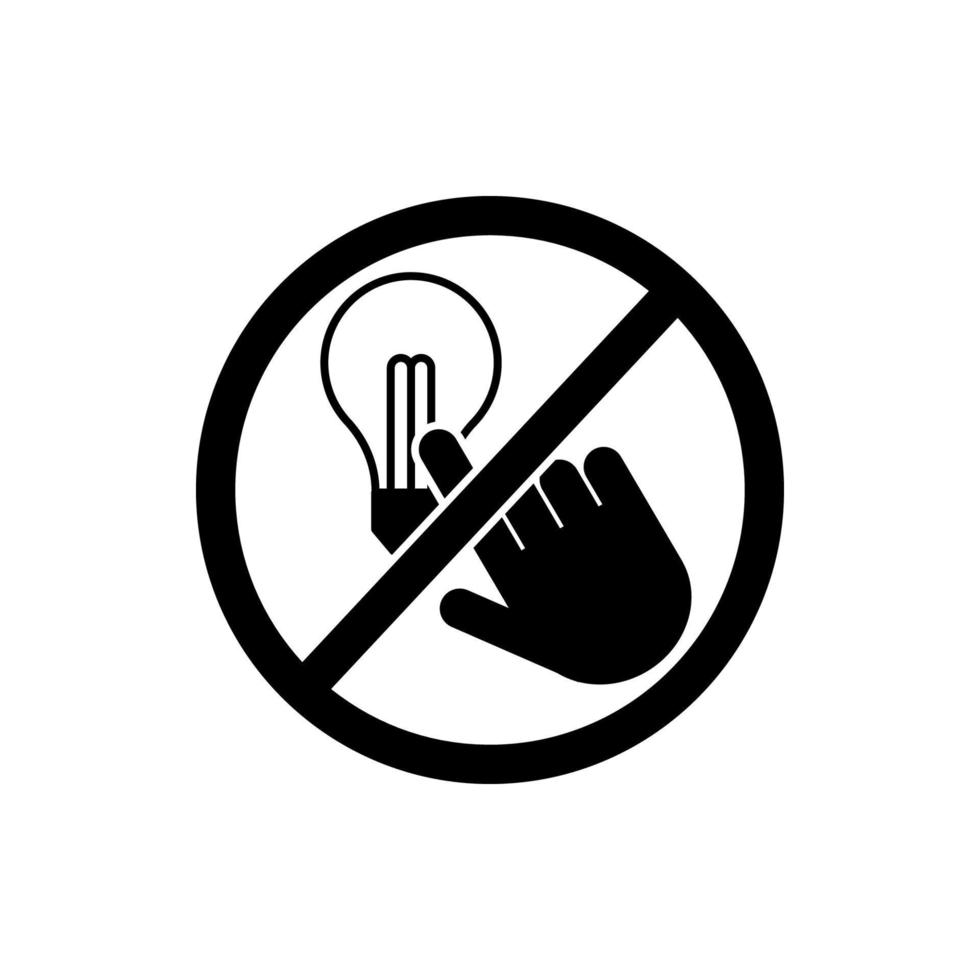 não toque luz lâmpada vetor ícone
