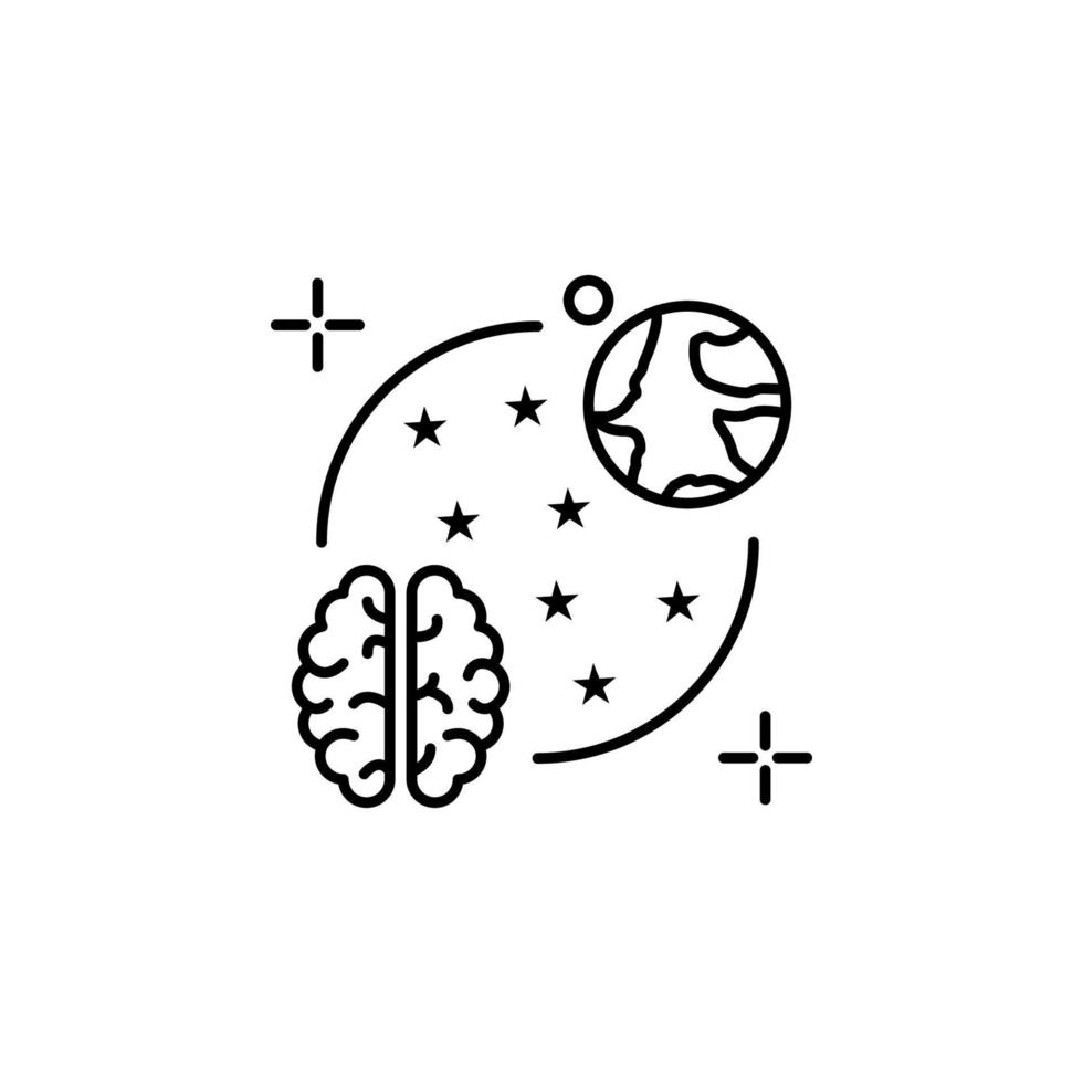 astronomia planetas cérebro vetor ícone