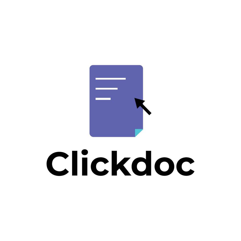 clique doc mínimo logotipo Projeto vetor