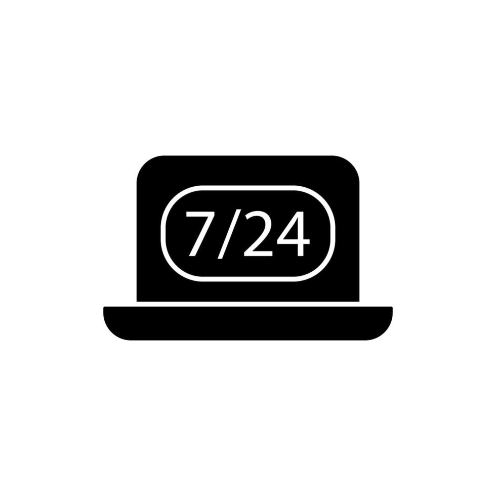 computador portátil 7-24 contato vetor ícone
