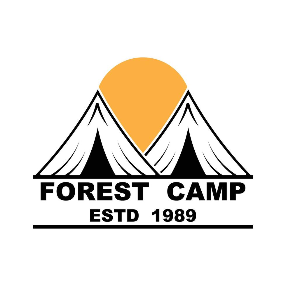 floresta acampamento logotipo projeto, ao ar livre logotipo, aventura logotipo modelo vetor