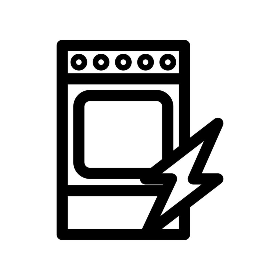 aparelhos domésticos - ícone de contorno de fogão elétrico. item preto e branco do conjunto, vetor linear.