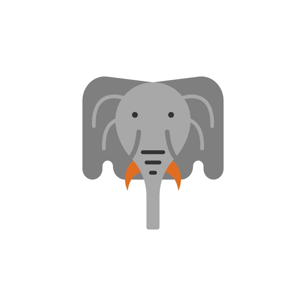 elefante, mamífero, jardim zoológico vetor ícone