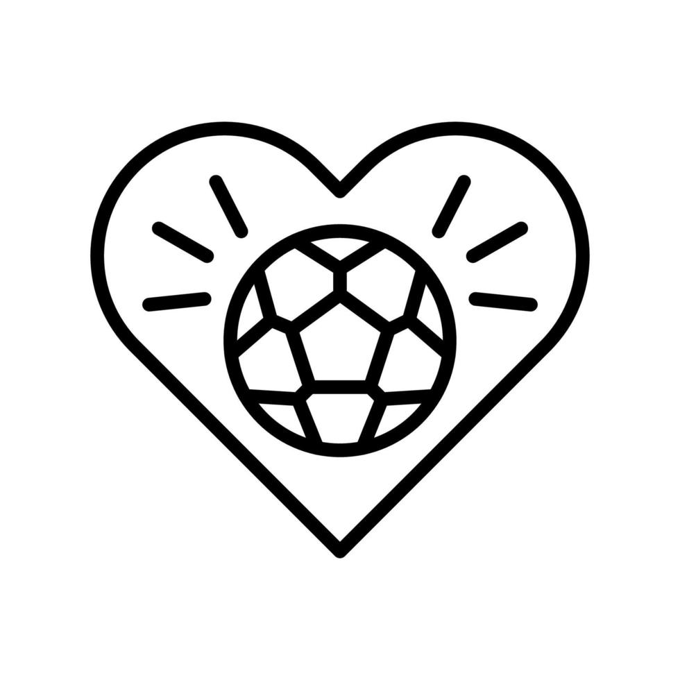amor, bola, futebol vetor ícone
