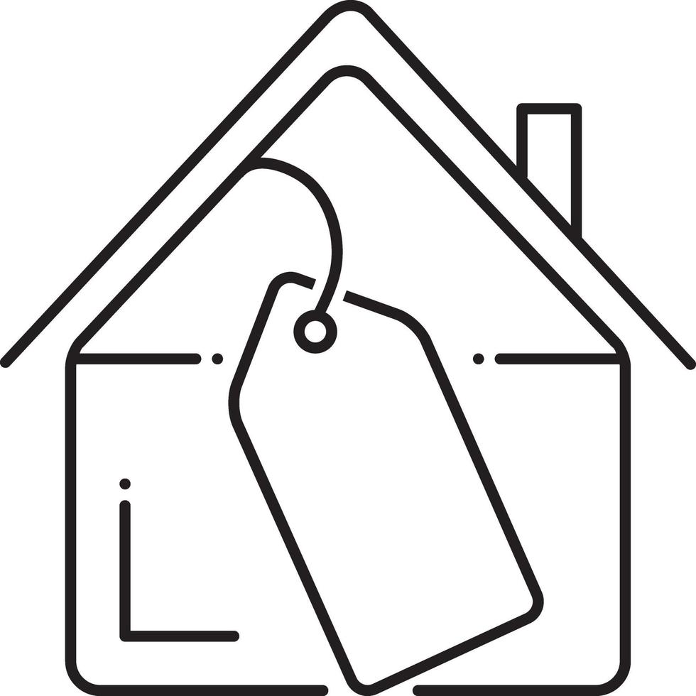 ícone de linha para preço de propriedade vetor