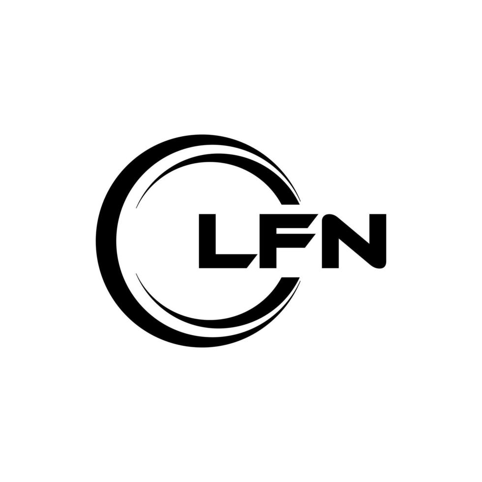 lfn carta logotipo Projeto dentro ilustração. vetor logotipo, caligrafia desenhos para logotipo, poster, convite, etc.