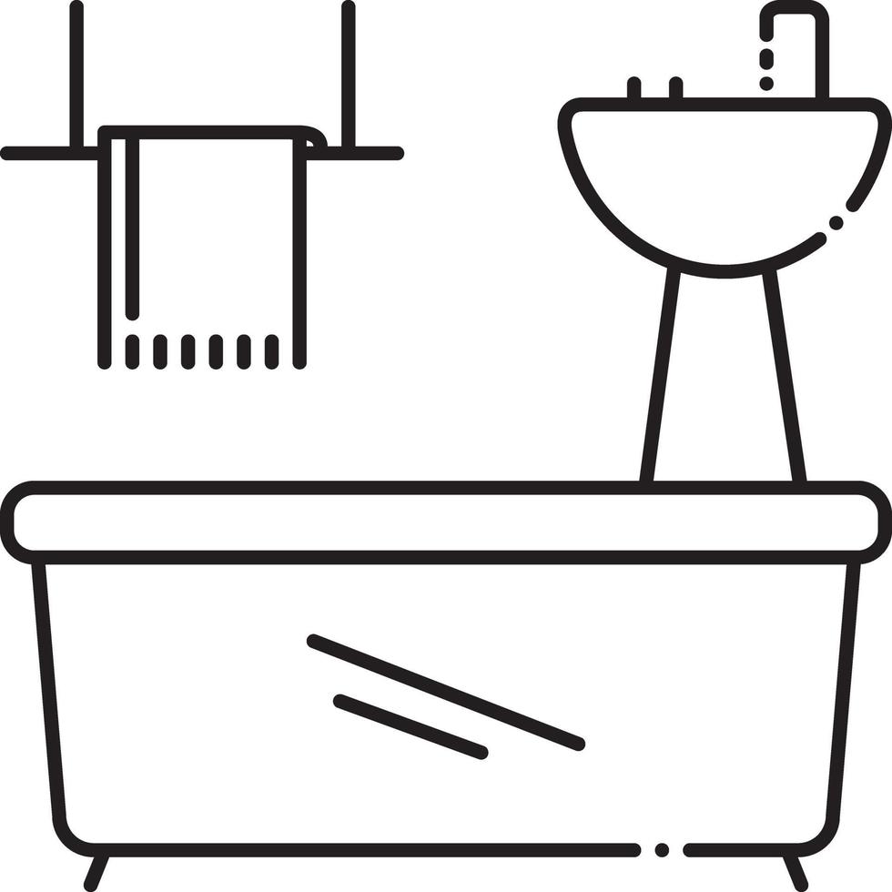 ícone de linha para aparelhos de banheiro vetor