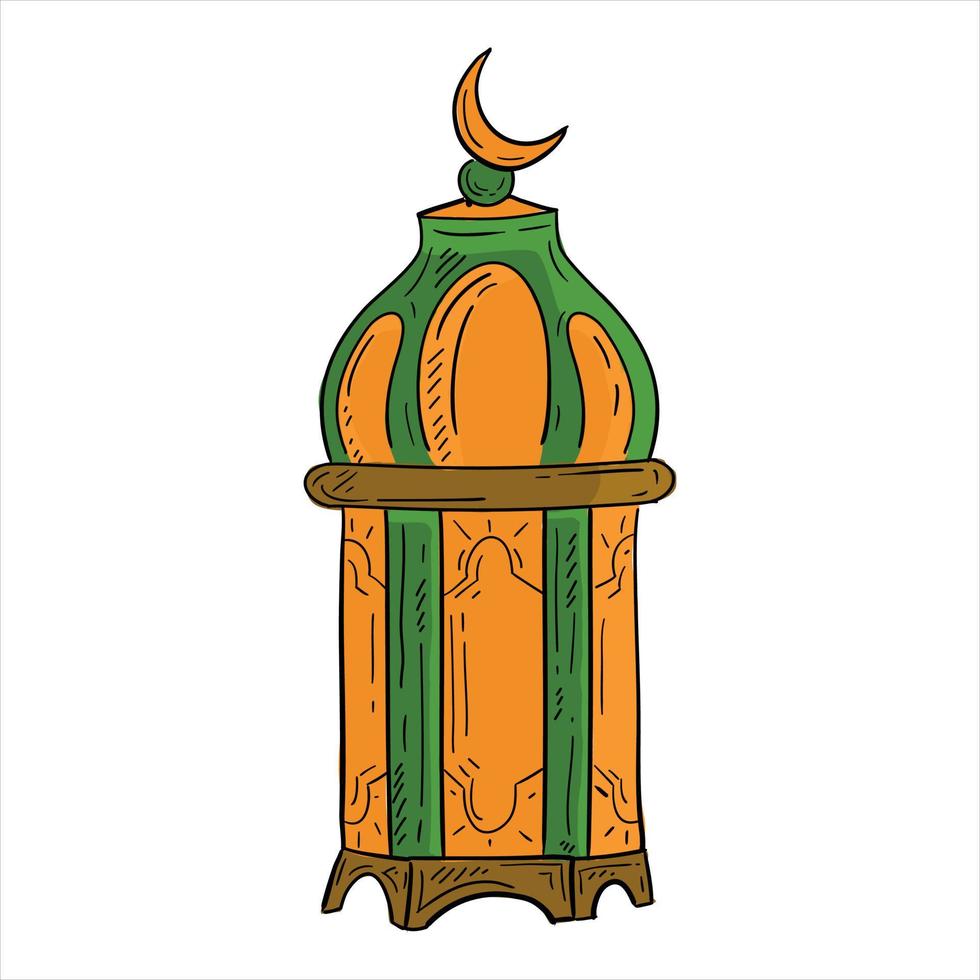 vetor gráfico ilustração, islâmico lanterna com mão desenhar estilo em forma para seu Projeto esfolador, bandeira, rede página projeto, cumprimento cartão companhia ou Projeto social meios de comunicação