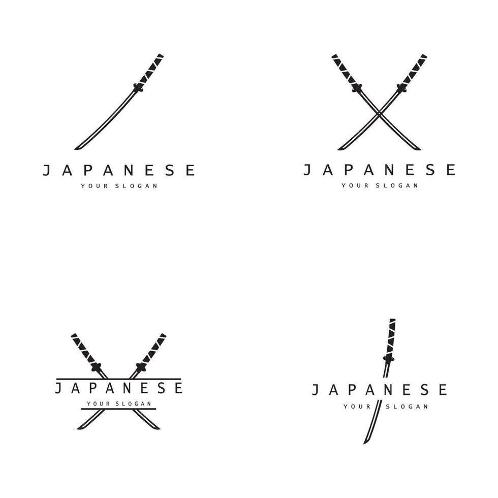 simples Katana samurai espada logotipo Projeto modelo vetor, vetor