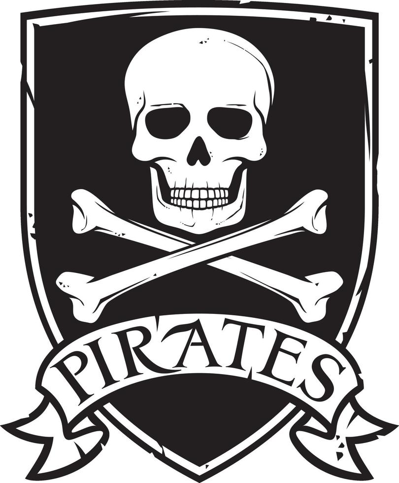 símbolo ou emblema de piratas vetor