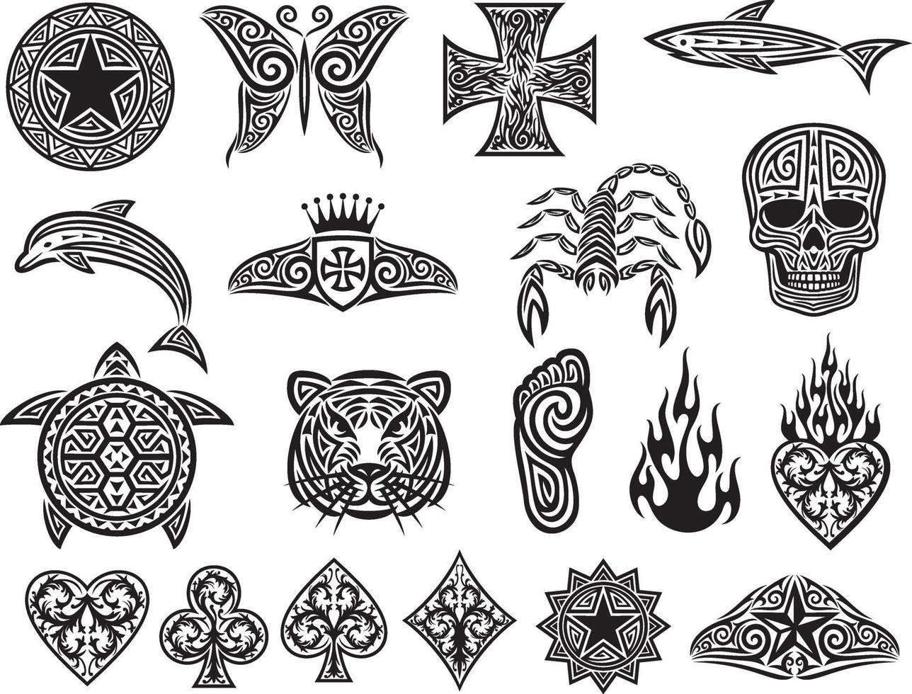 ícones de vetor de tatuagem
