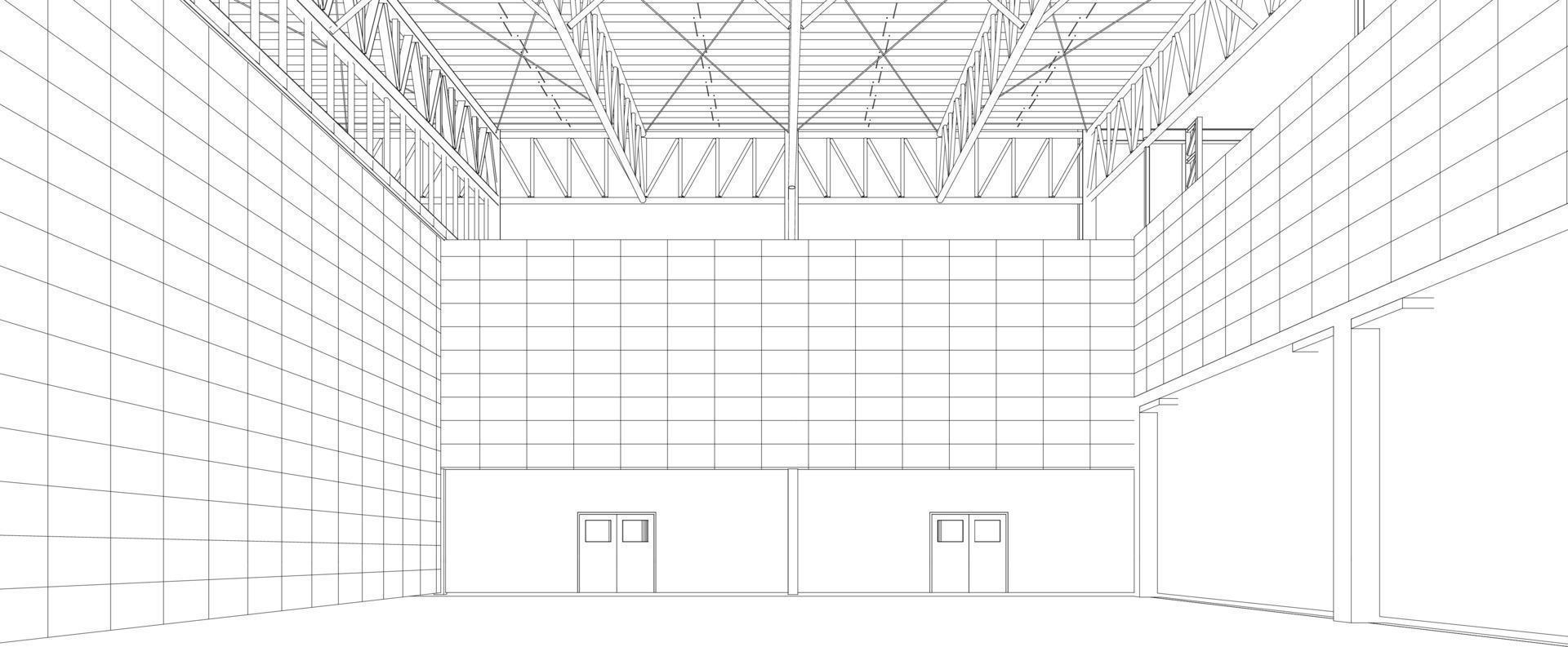 ilustração 3D do projeto de construção vetor