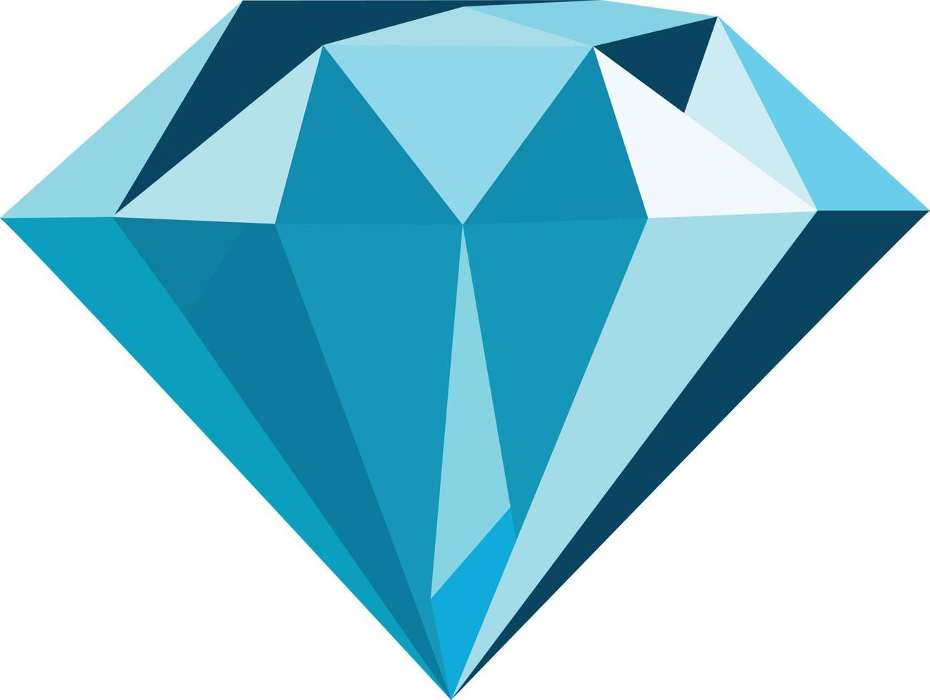 vetor de ícone plano de diamante azul