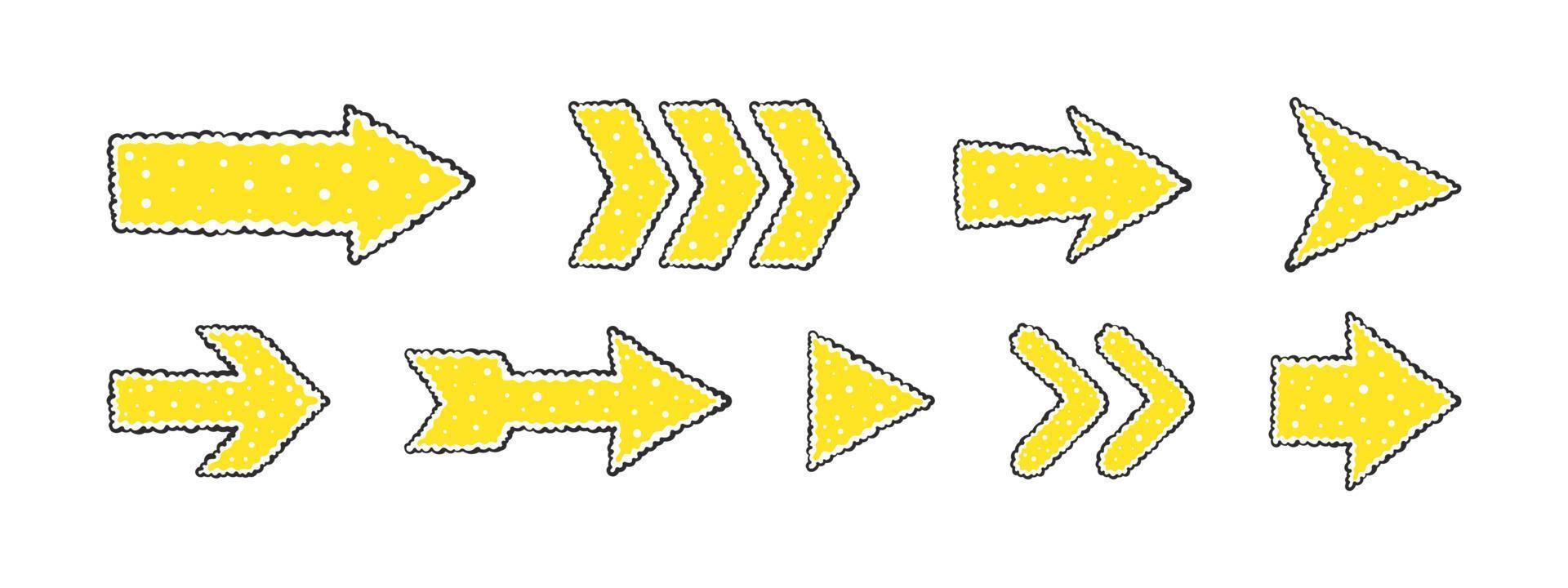 rabisco Setas; flechas. desenhado à mão Setas; flechas com diferente texturas. vetor escalável gráficos