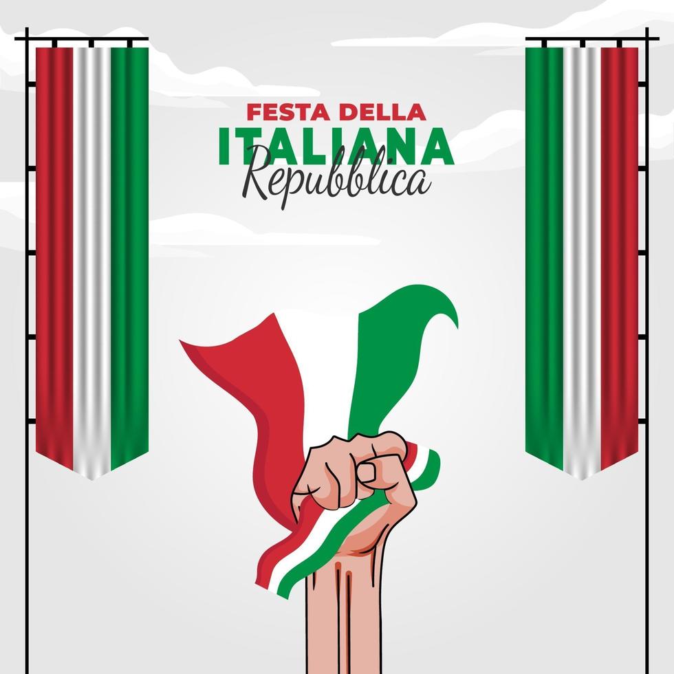 ilustração em vetor de cartaz de festa della repubblica italiana