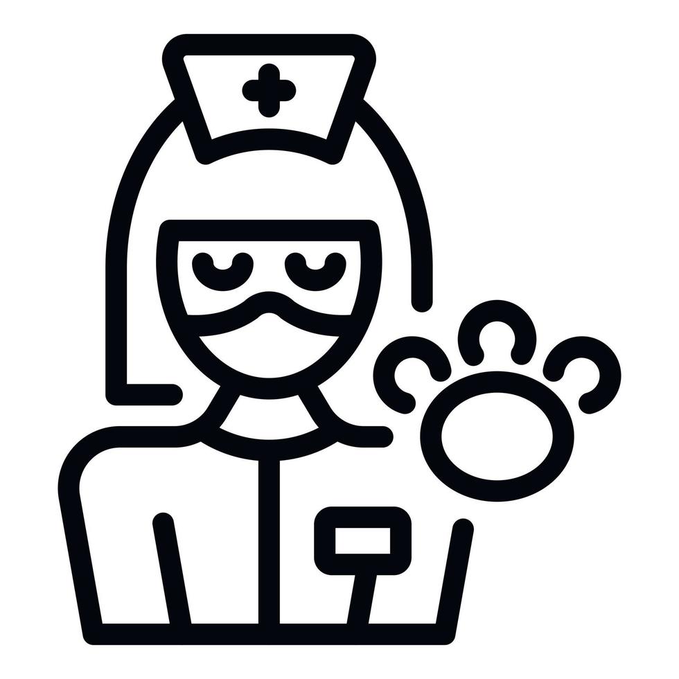 veterinário enfermeira ícone esboço vetor. animal cachorro vetor