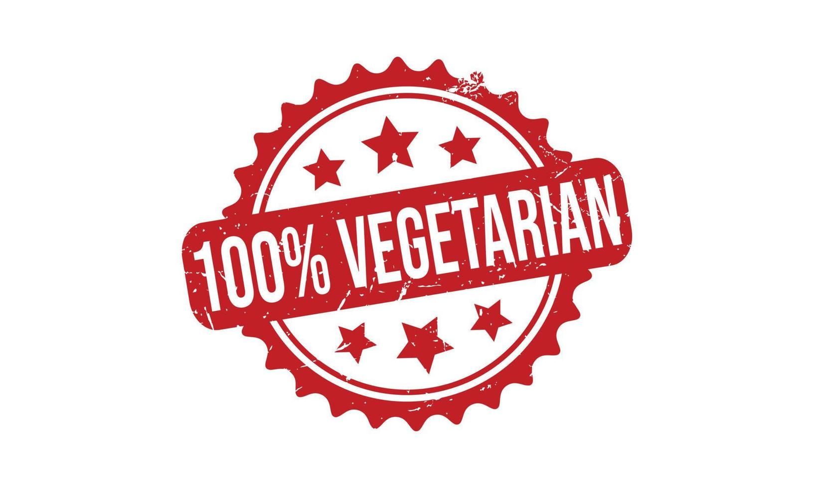 100 por cento vegetariano borracha carimbo vetor