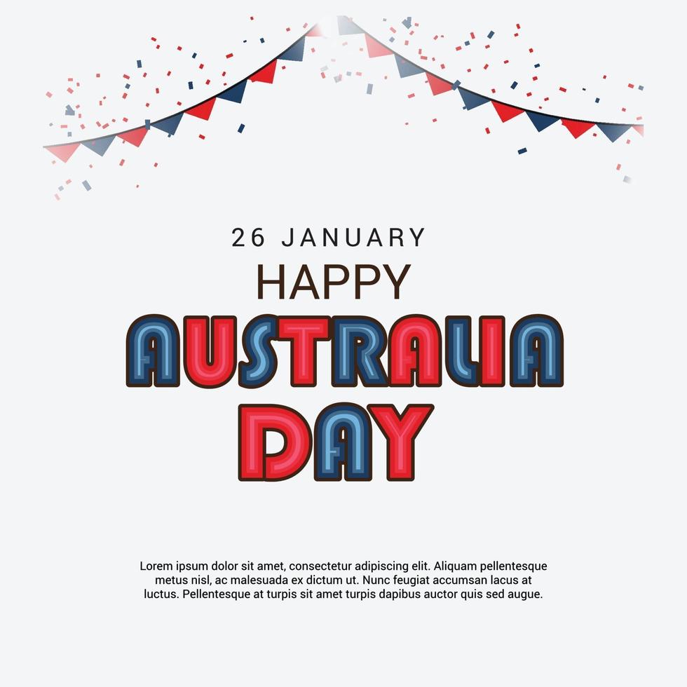 ilustração de um plano de fundo para o feliz dia da Austrália. vetor