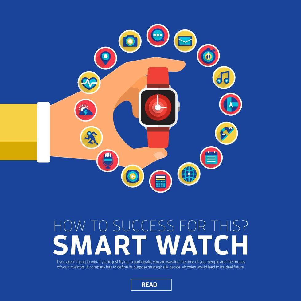 conceito de ilustrações smartwatch vetor