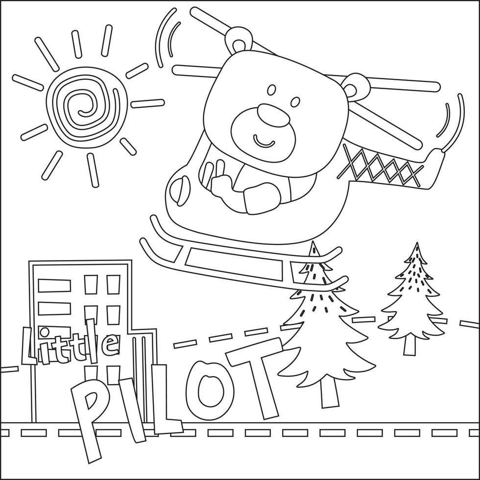 vetor ilustração do fofa desenho animado animal piloto. infantil Projeto para crianças atividade coloração livro ou página.