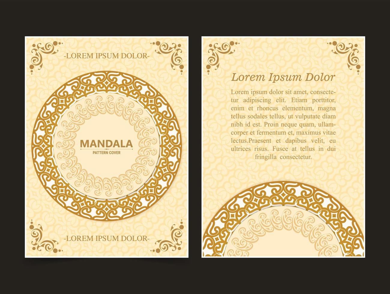 fundo de capa de luxo com textura de mandala vetor