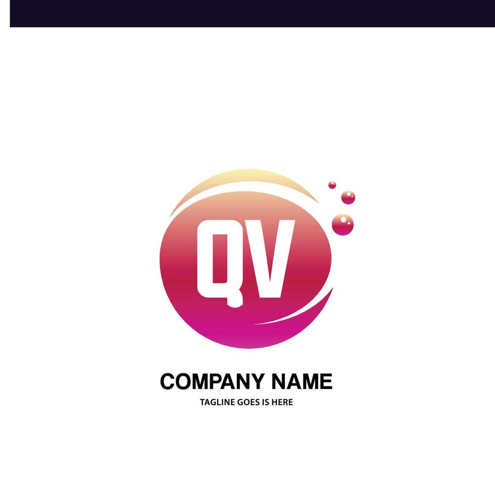 qv inicial logotipo com colorida círculo modelo vetor