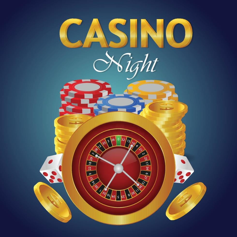 jogo de azar de cassino com texto dourado e cartas de jogar e slot de cassino vetor