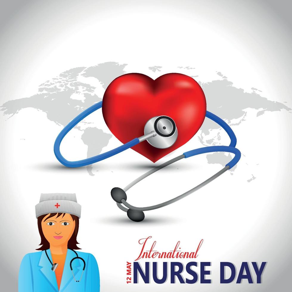 ilustração do dia mundial da enfermeira com equipamento médico vetor