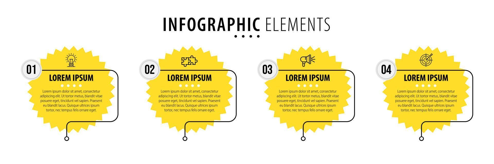 modelo de design de infográfico vetorial com 4 opções ou etapas vetor