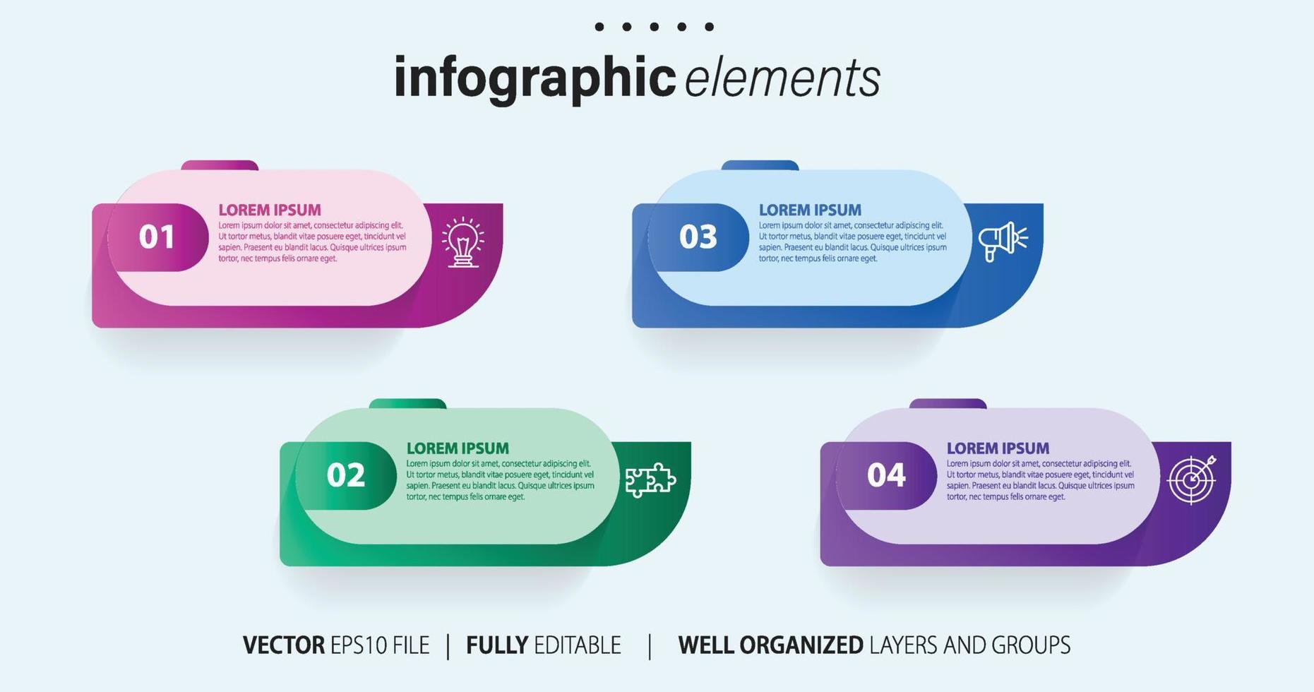 modelo de design infográfico. conceito de linha do tempo com 4 etapas. pode ser usado para layout de fluxo de trabalho, diagrama, banner, webdesign. ilustração vetorial vetor