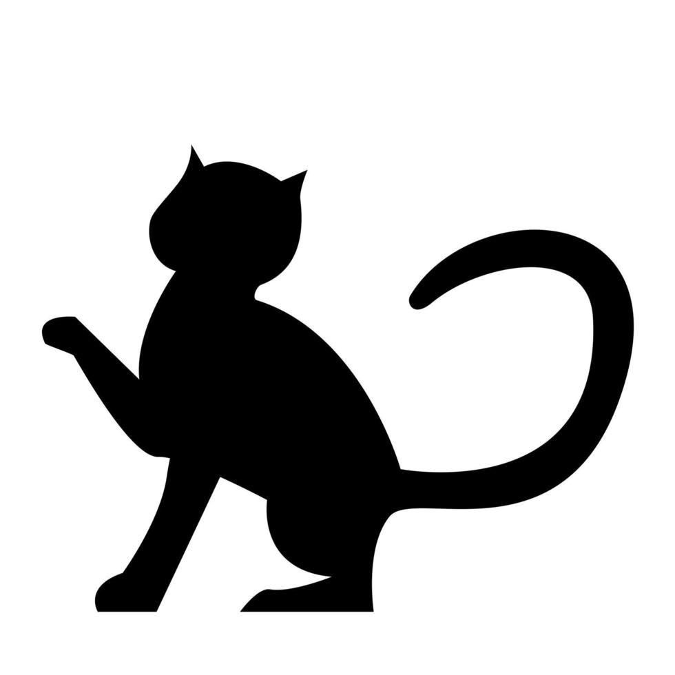 gato silhueta ilustração dentro plano estilo vetor