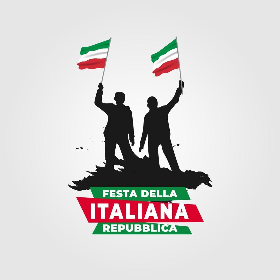 ilustração em vetor de cartaz de festa della repubblica italiana