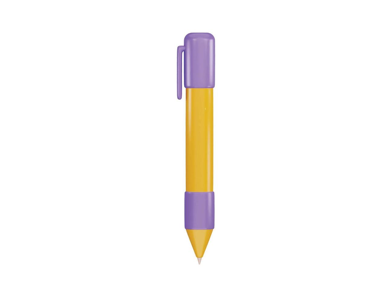 caneta volumétrico papelaria para escrevendo e criativo desenhando ícone 3d Renderização vetor ilustração
