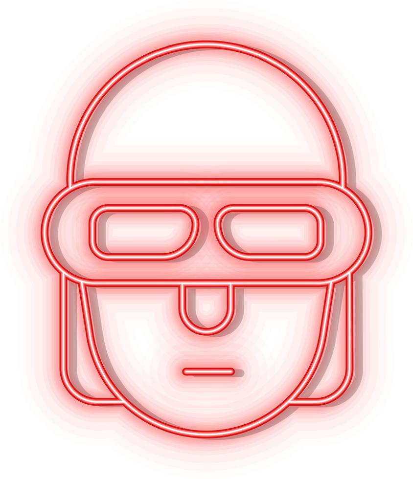 retro estilo vermelho néon vetor ícone Exterminador do Futuro, inteligente vermelho néon ícone.