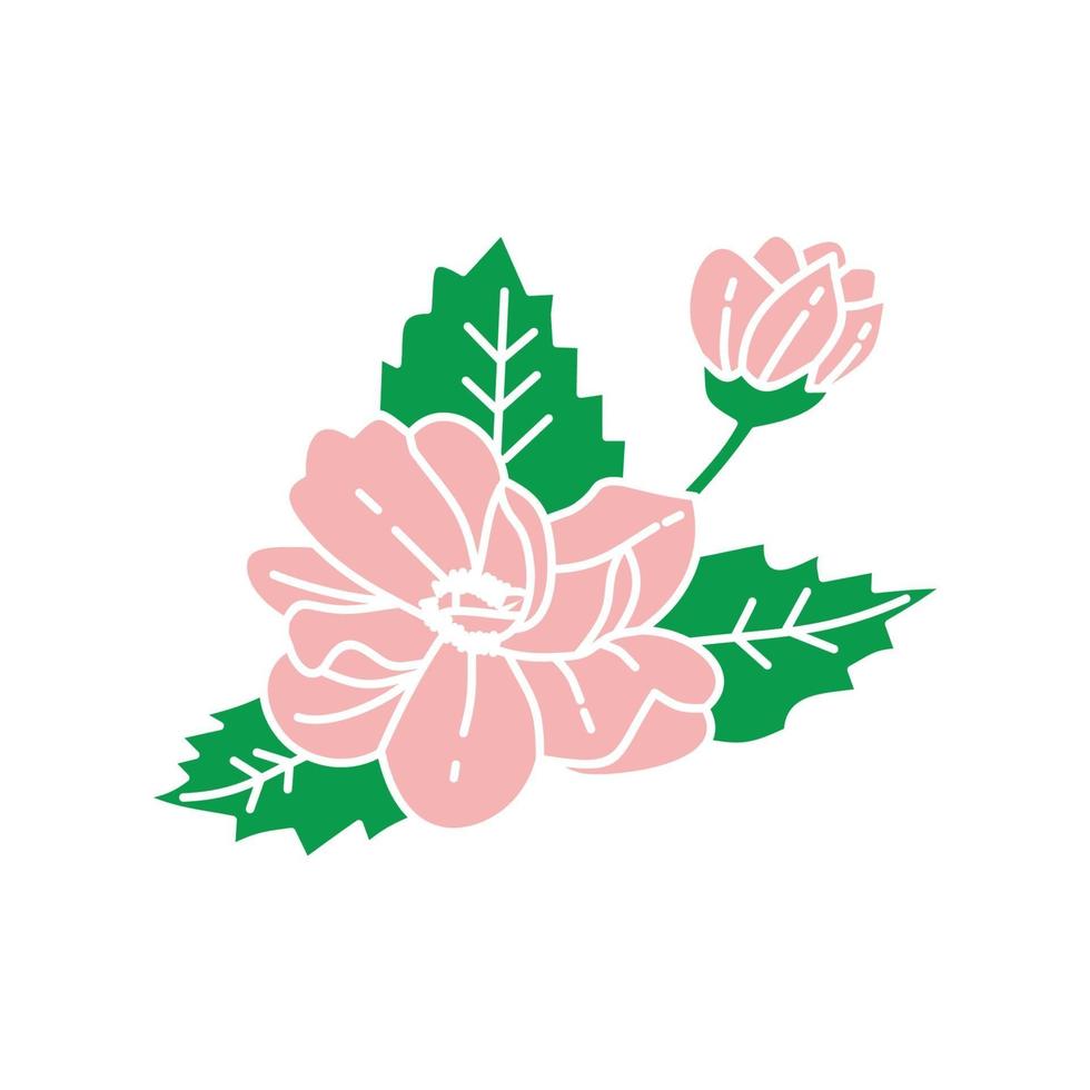 modelo de design de ilustração de folha de flor vetor