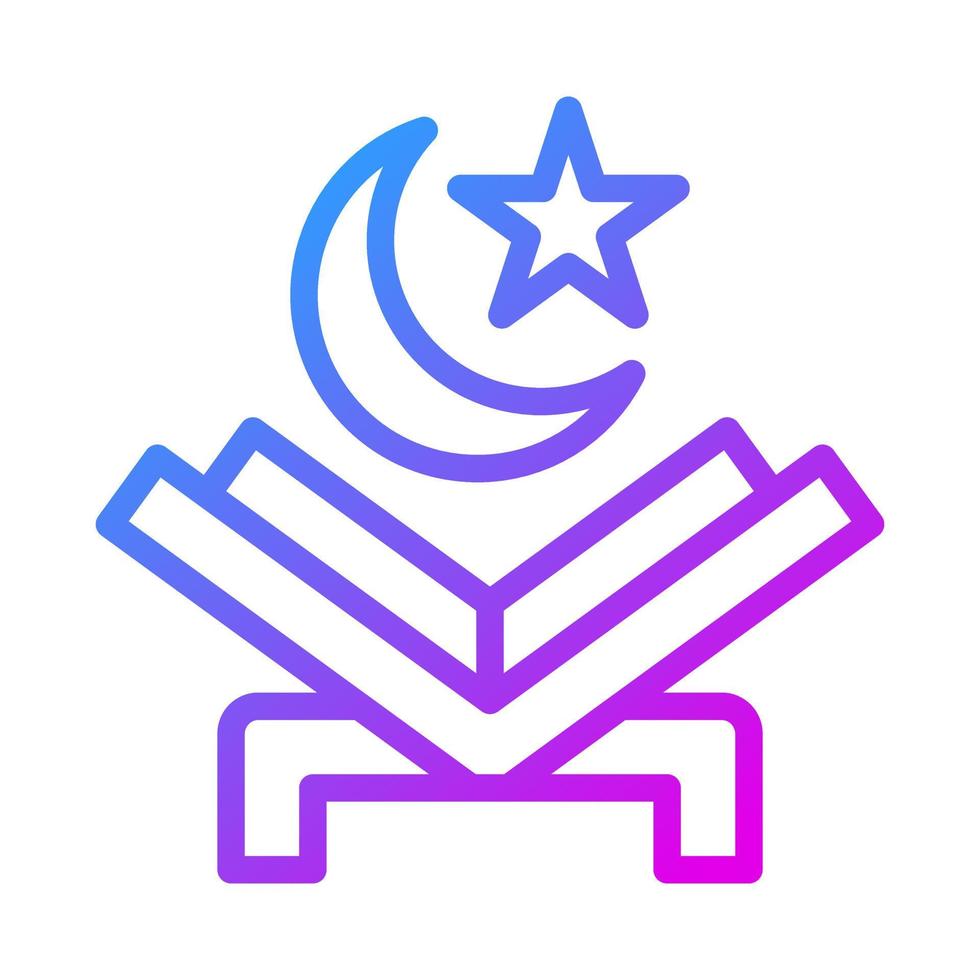 Alcorão ícone gradiente roxa cor Ramadã símbolo perfeito. vetor