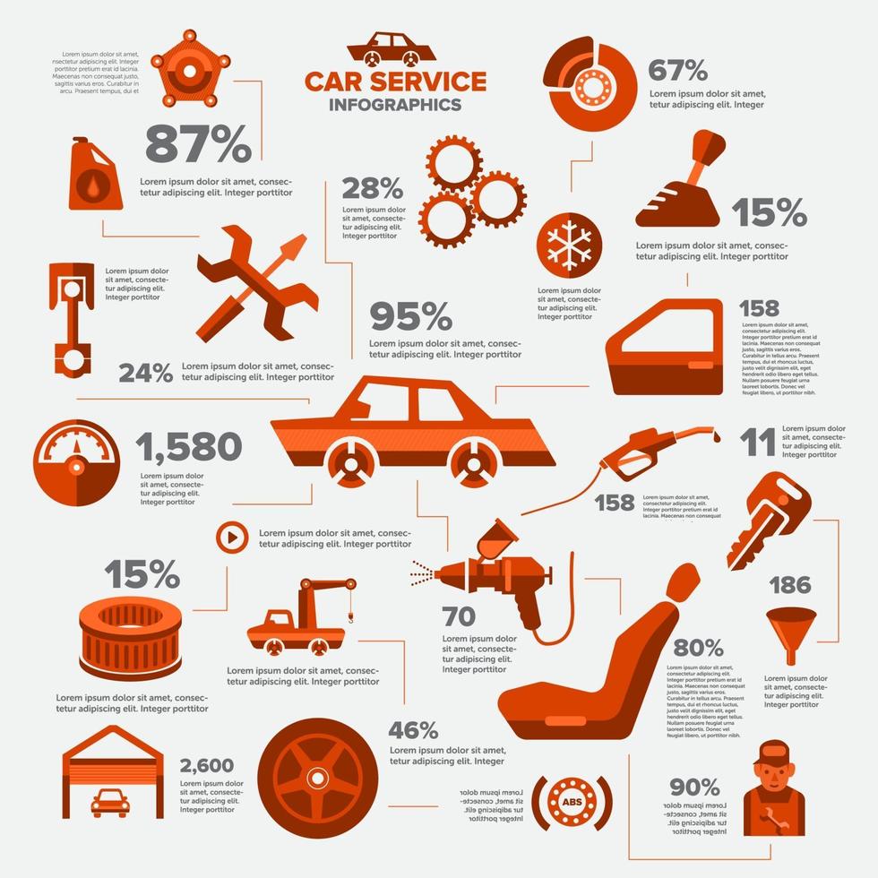 ícone de serviço infográfico de carros vetor