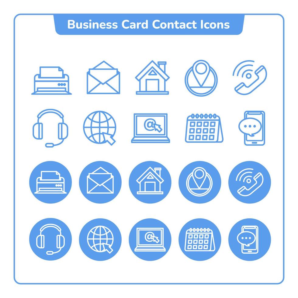 o negócio cartão contato ícones azul vetor