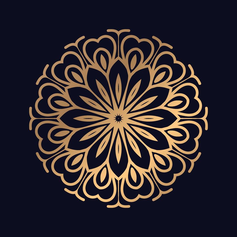 dourado floral circulou luxo volta gradiente mandala isolado fundo Projeto vetor