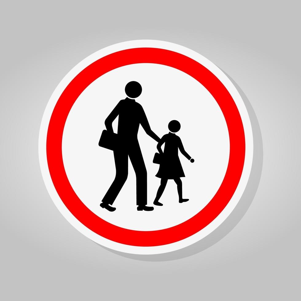 sinal de trânsito escolar isolado em fundo branco, ilustração vetorial vetor
